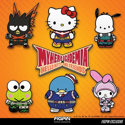 My Hero Academia x Hello Kitty® & Friends mashups in GLITTER are the newest FiGPiN Exclusives!