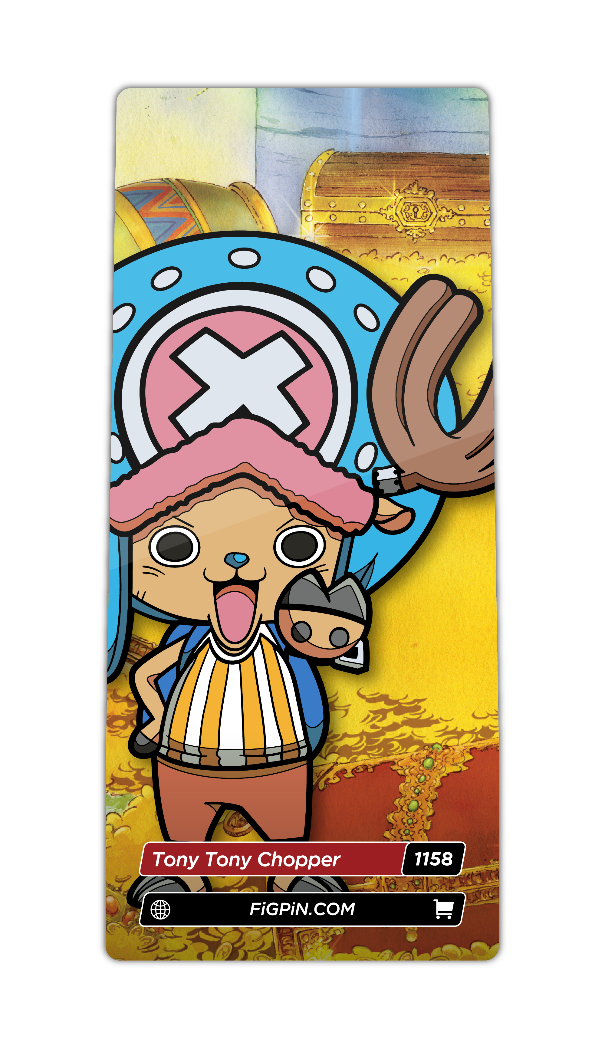 Character card of One Piece's Tony Tony Chopper with text “Tony Tony Chopper (1158)” and link to FiGPiN’s website