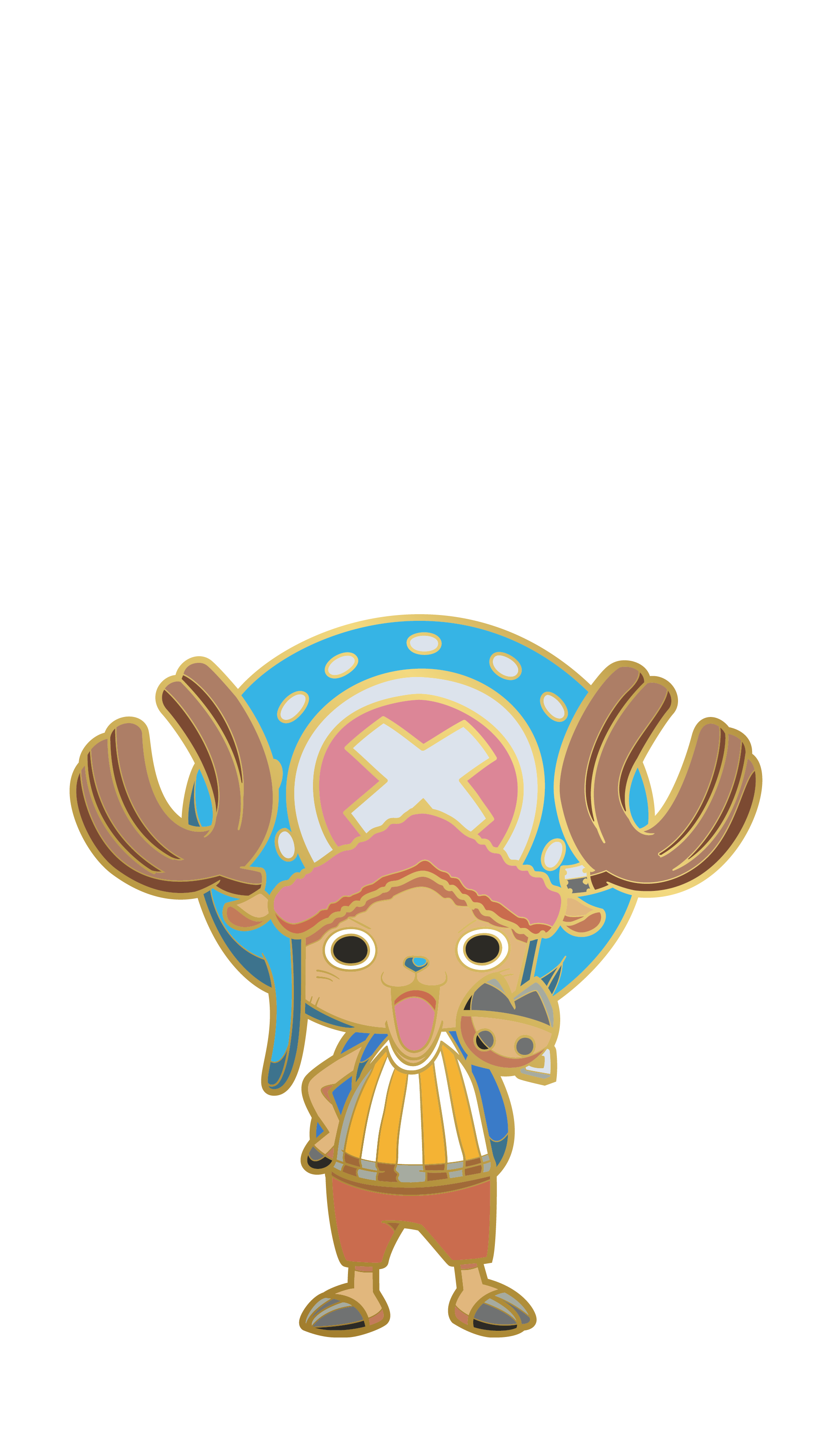 Art Render of One Piece's Tony Tony Chopper enamel pin.