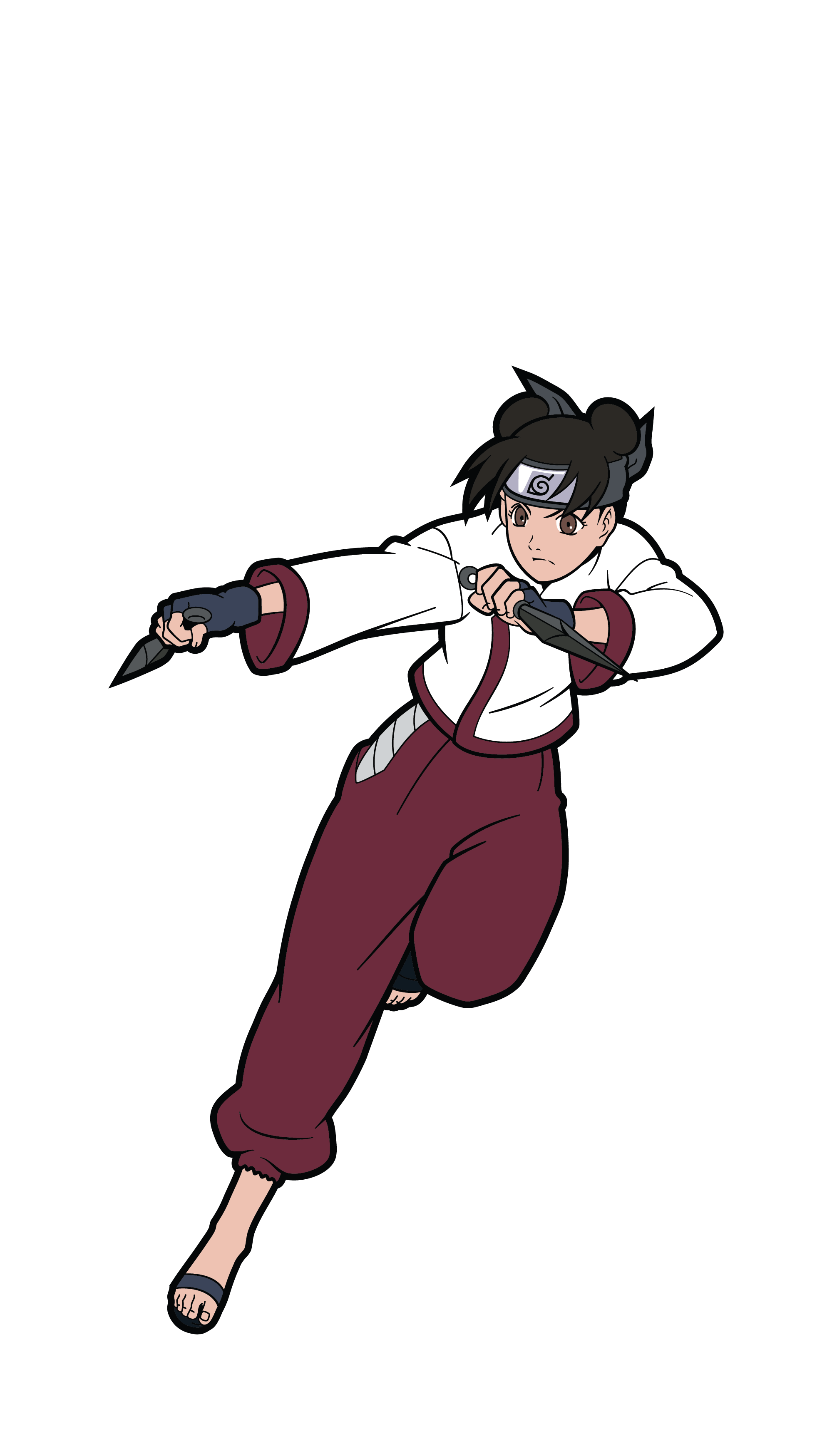 Art Render of Naruto Shippuden's Tenten enamel pin.
