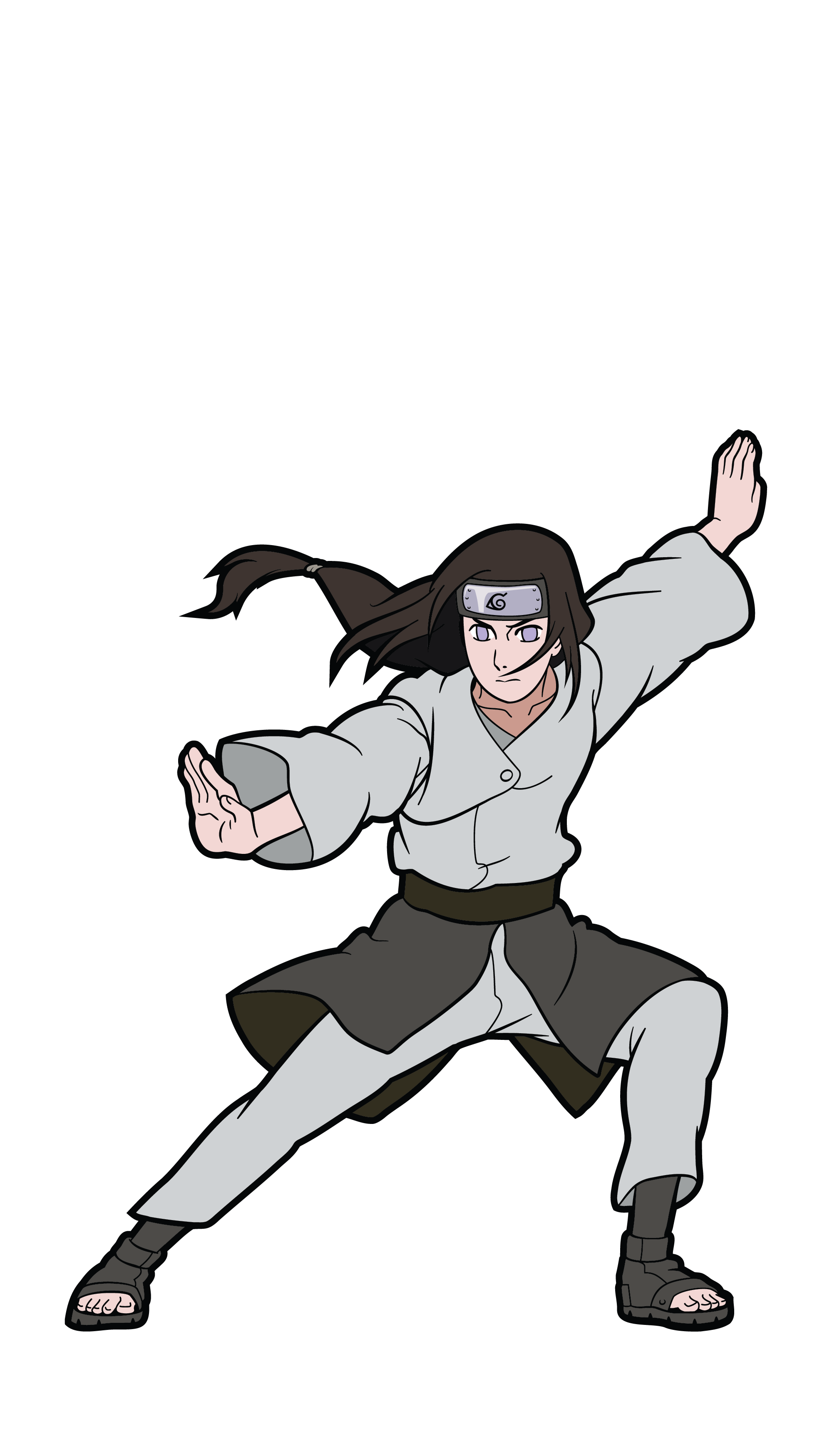 Art Render of Naruto Shippuden's Neji enamel pin.