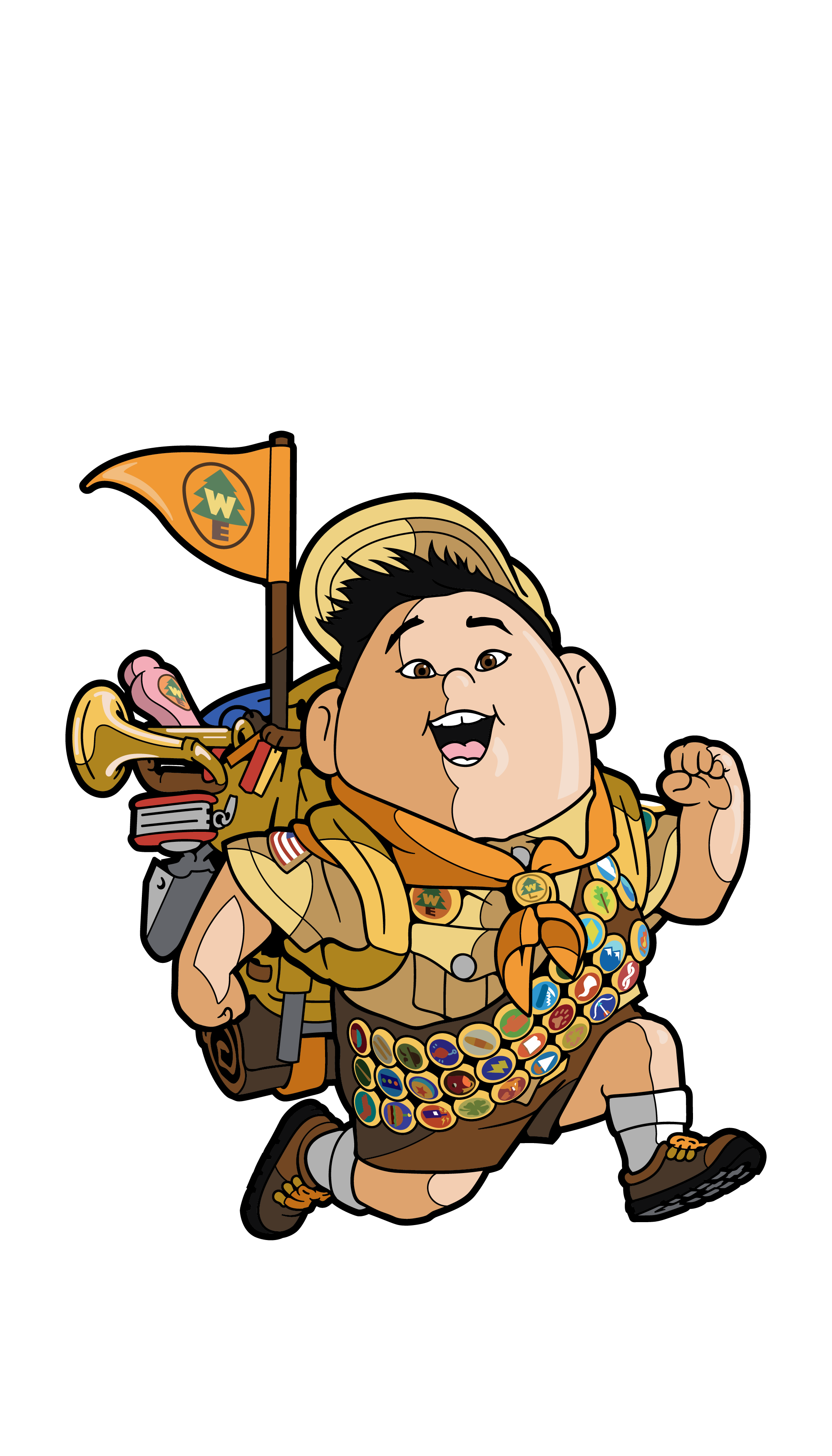 Art Render of Disney's Up Russell enamel pin.