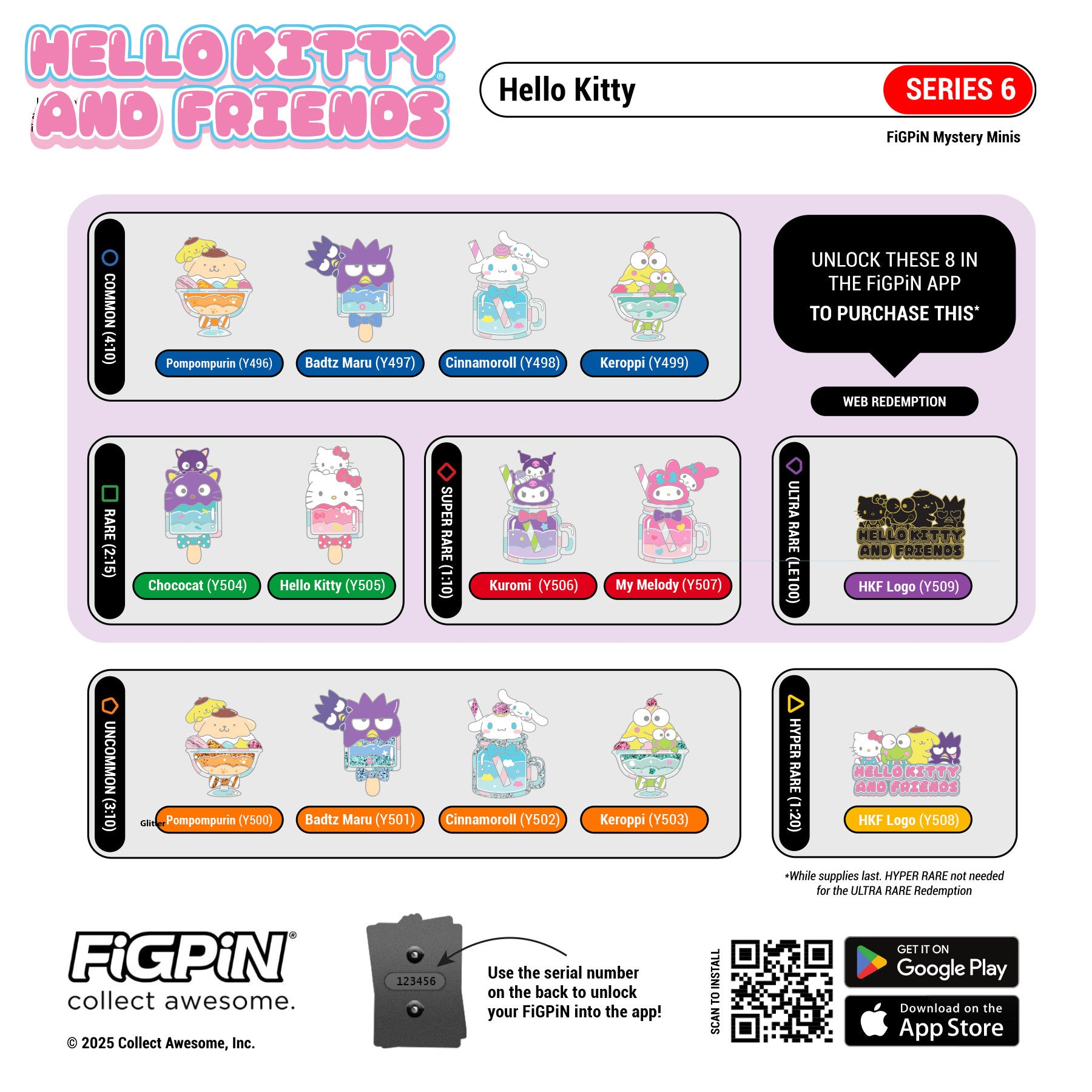 Hello Kitty and Friends Mystery Series 6 - EACH