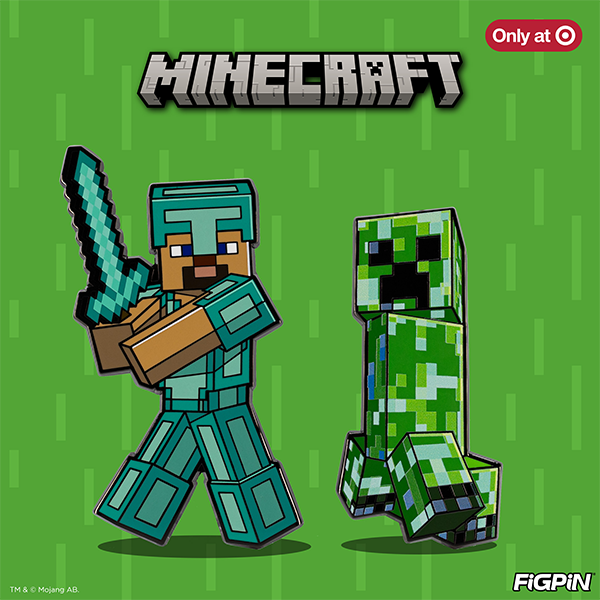 Find Minecraft’s Steve and Creeper as a FiGPiN 2-pack at your local Target!