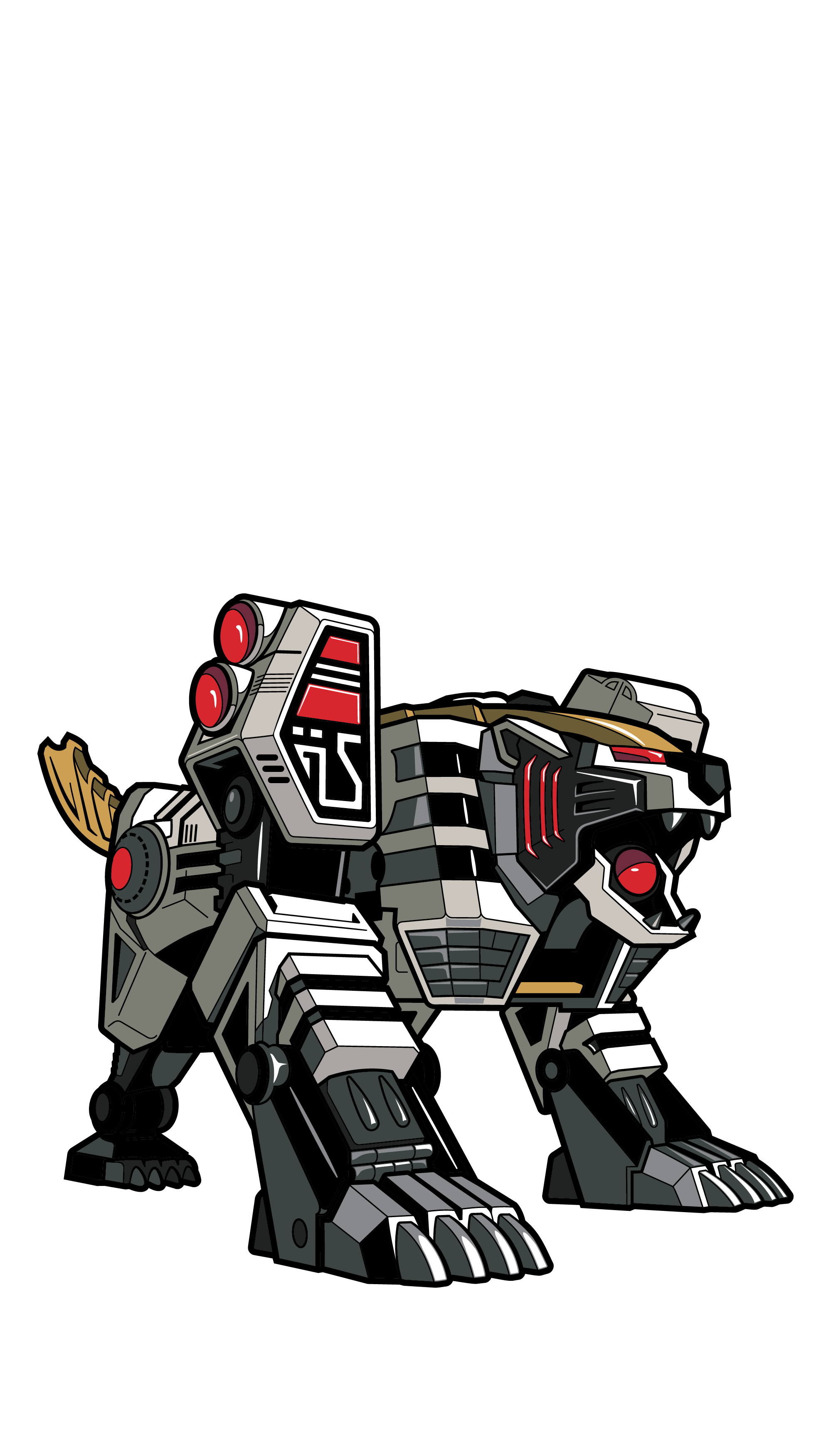 Art Render of Tigerzord enamel pin.