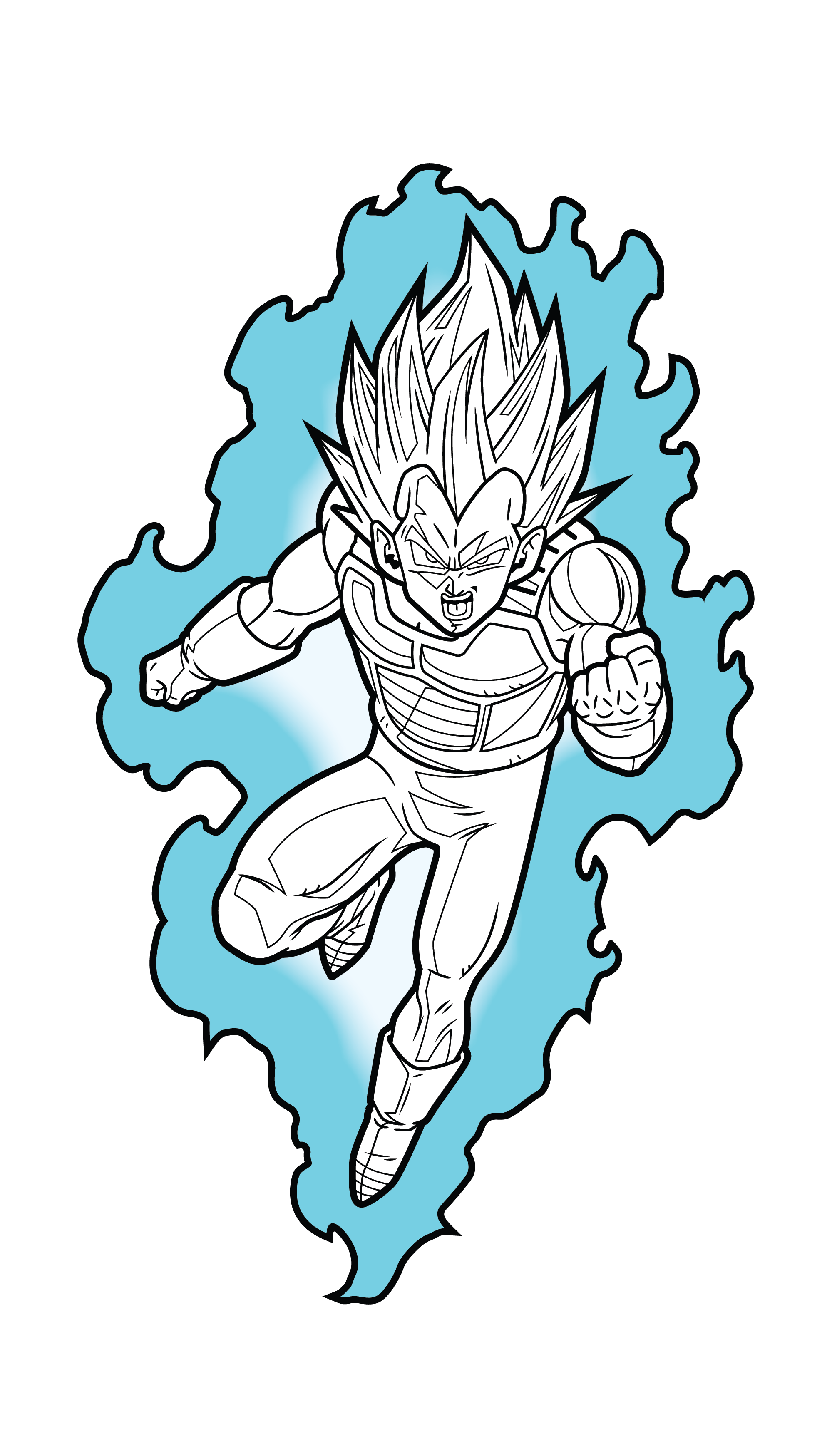 Vegeta Super Saiyan God Coloring Pages