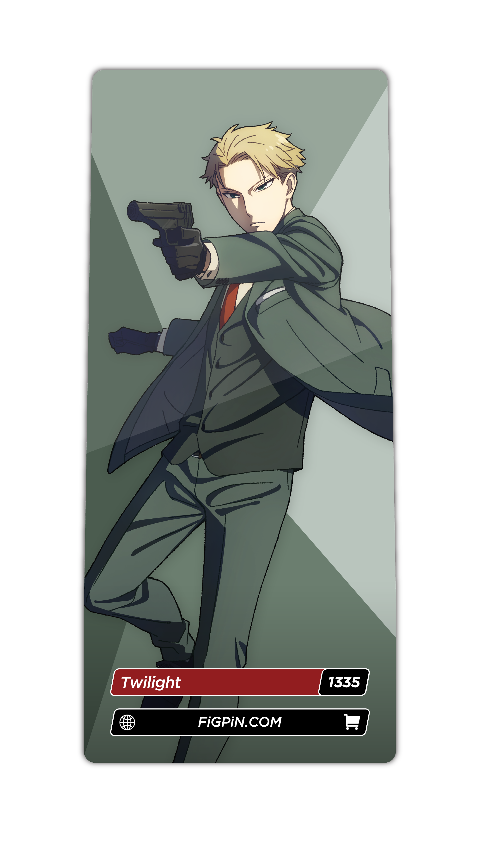 Character card of Spy x Family's Twilight with text “Twilight (1335)” and link to FiGPiN’s website
