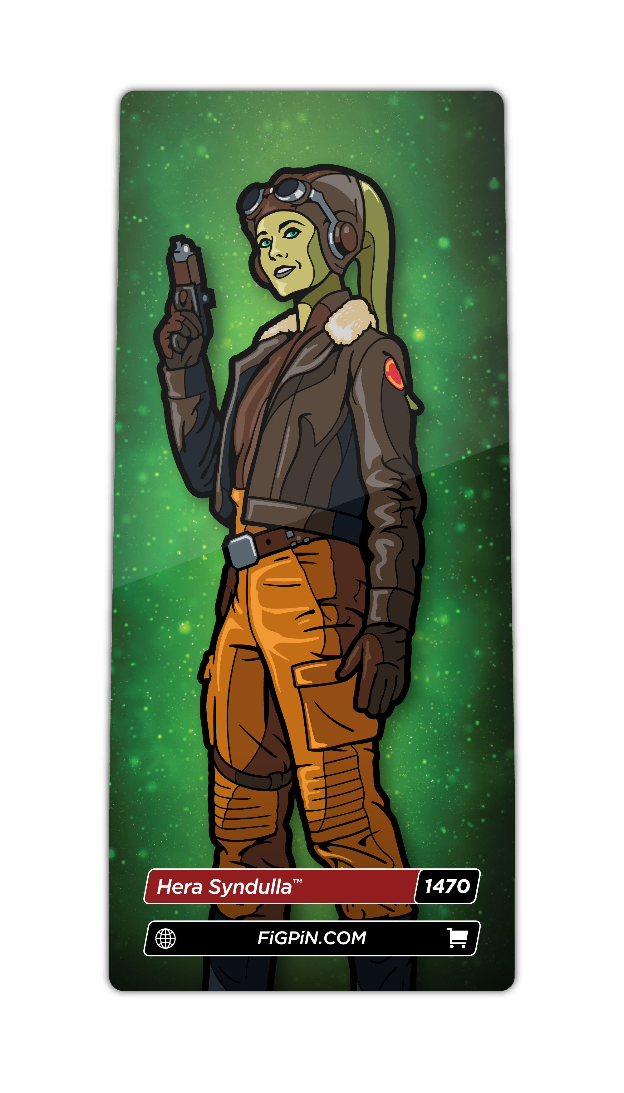 Character card of STAR WARS AHSOKA's Hera Syndulla with text “Hera Syndulla (1470)” and link to FiGPiN’s website