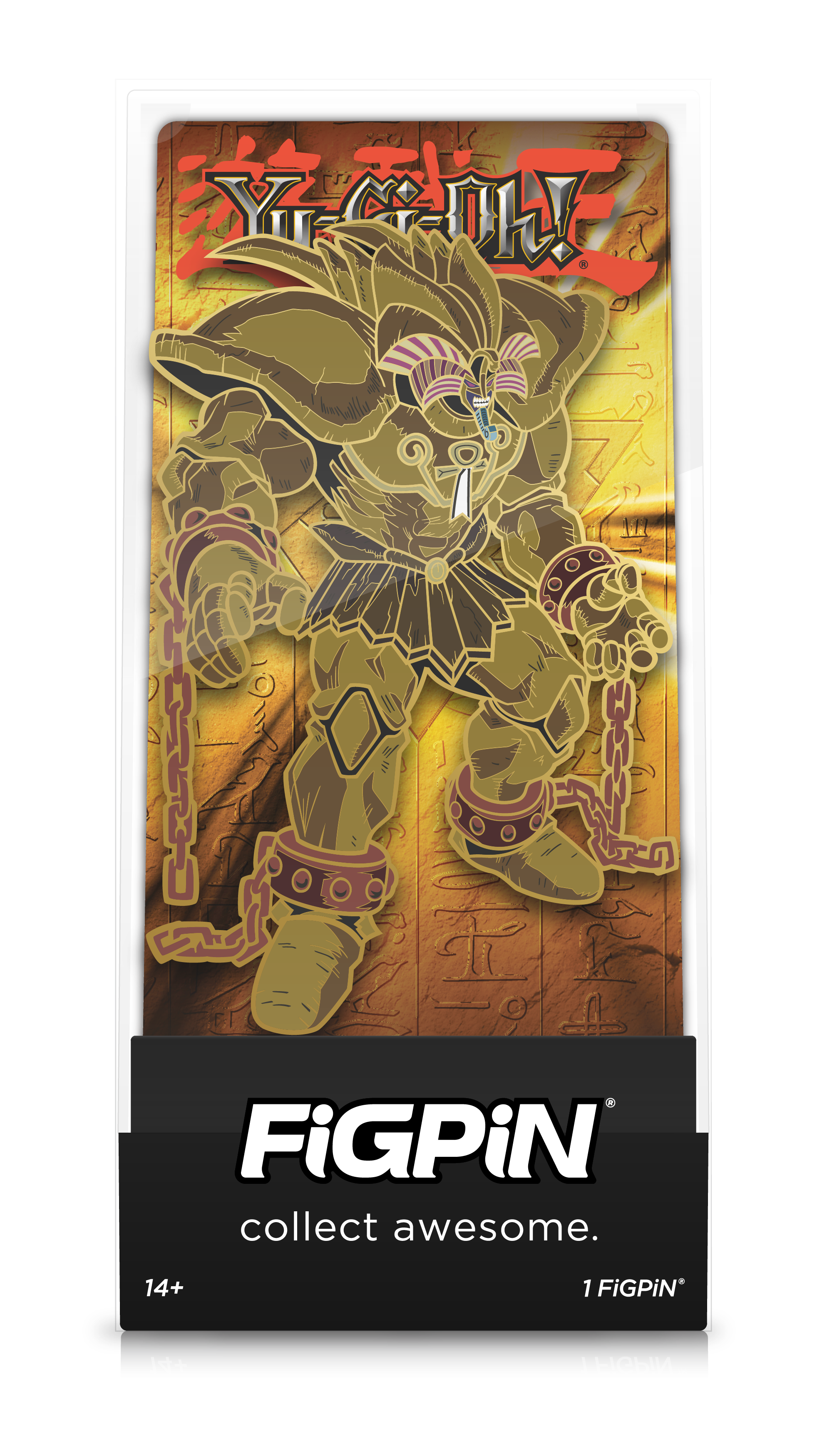 Front view of Yu-Gi-Oh!'s Exodia the Forbidden One enamel pin inside FiGPiN Display case reading “FiGPiN - Exodia the Forbidden One (1522)”