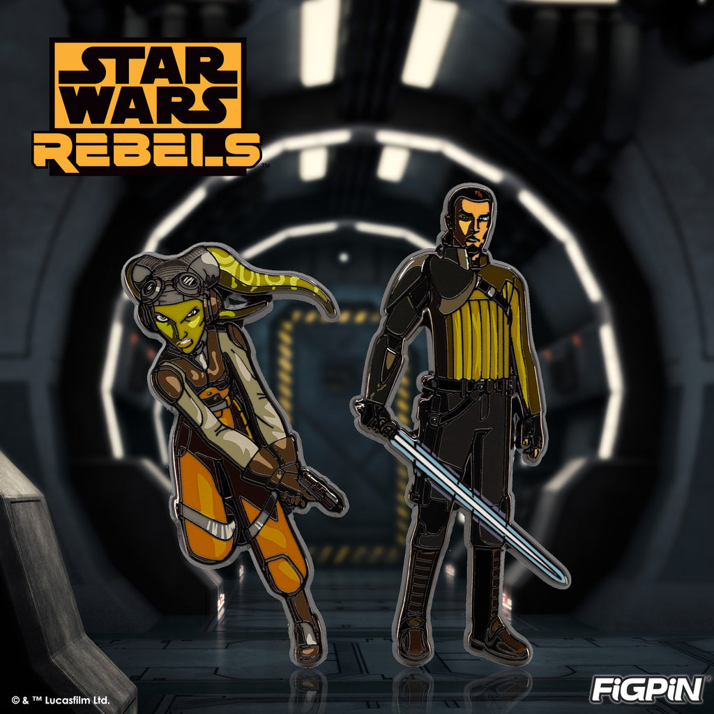 Photograph of STAR WARS REBELS characters available as enamel pins in this STAR WARS REBELS FiGPiN wave release