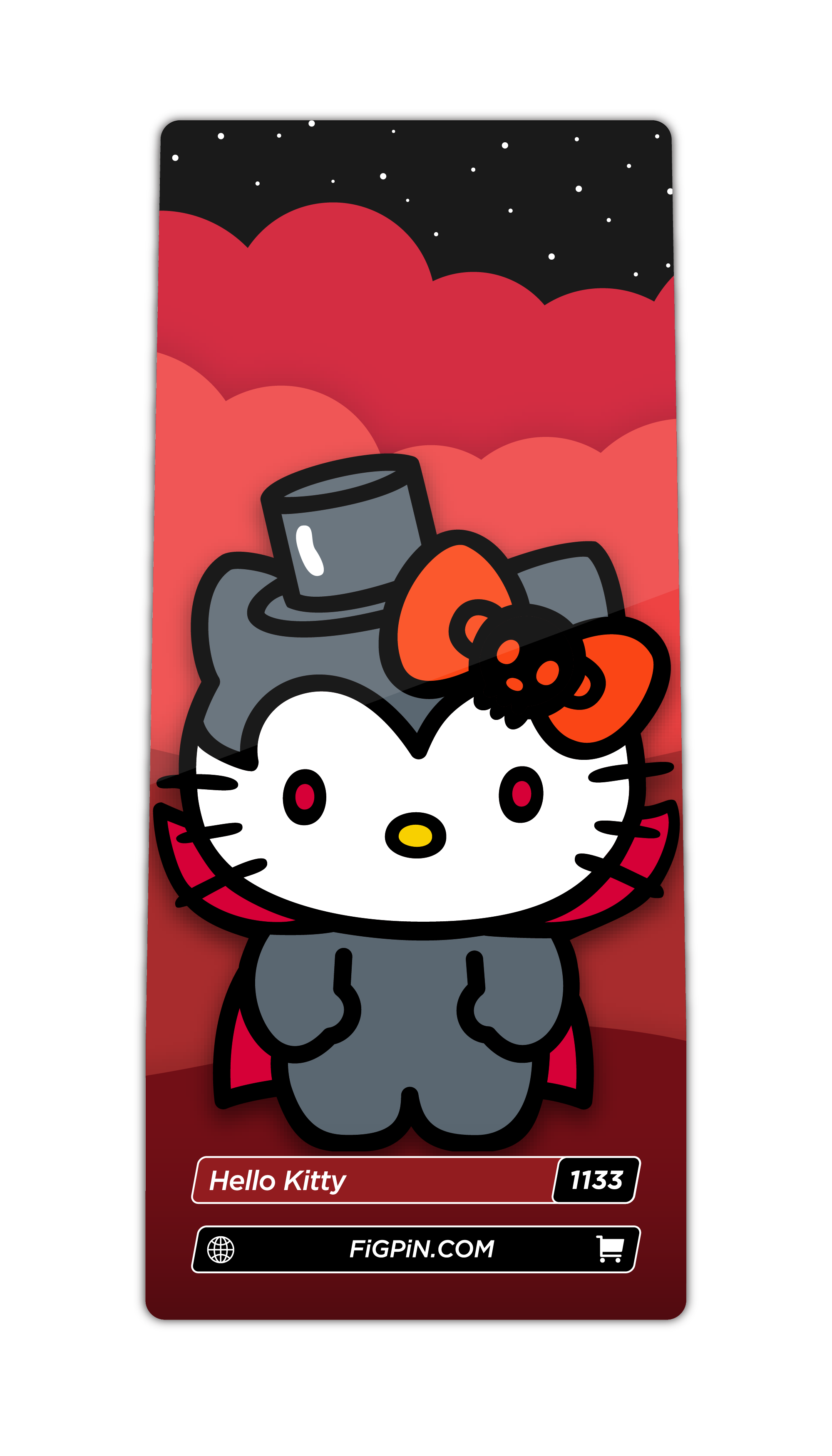 Character card of Sanrio's Hello Kitty with text “Hello Kitty (1133)” and link to FiGPiN’s website